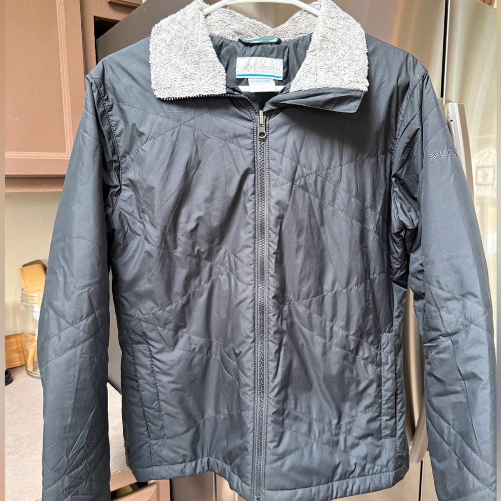 Columbia Black Jacket with Gray Collar